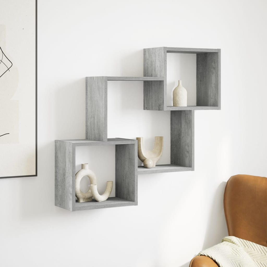 Armoire murale 78x18x71 cm gris béton bois d'ingénierie - XIOS