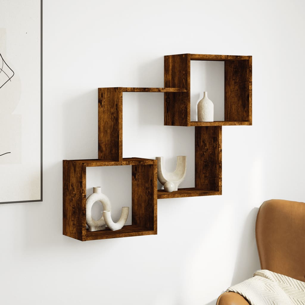 Armoire murale 78x18x71 cm chêne fumé d'ingénierie - XIOS