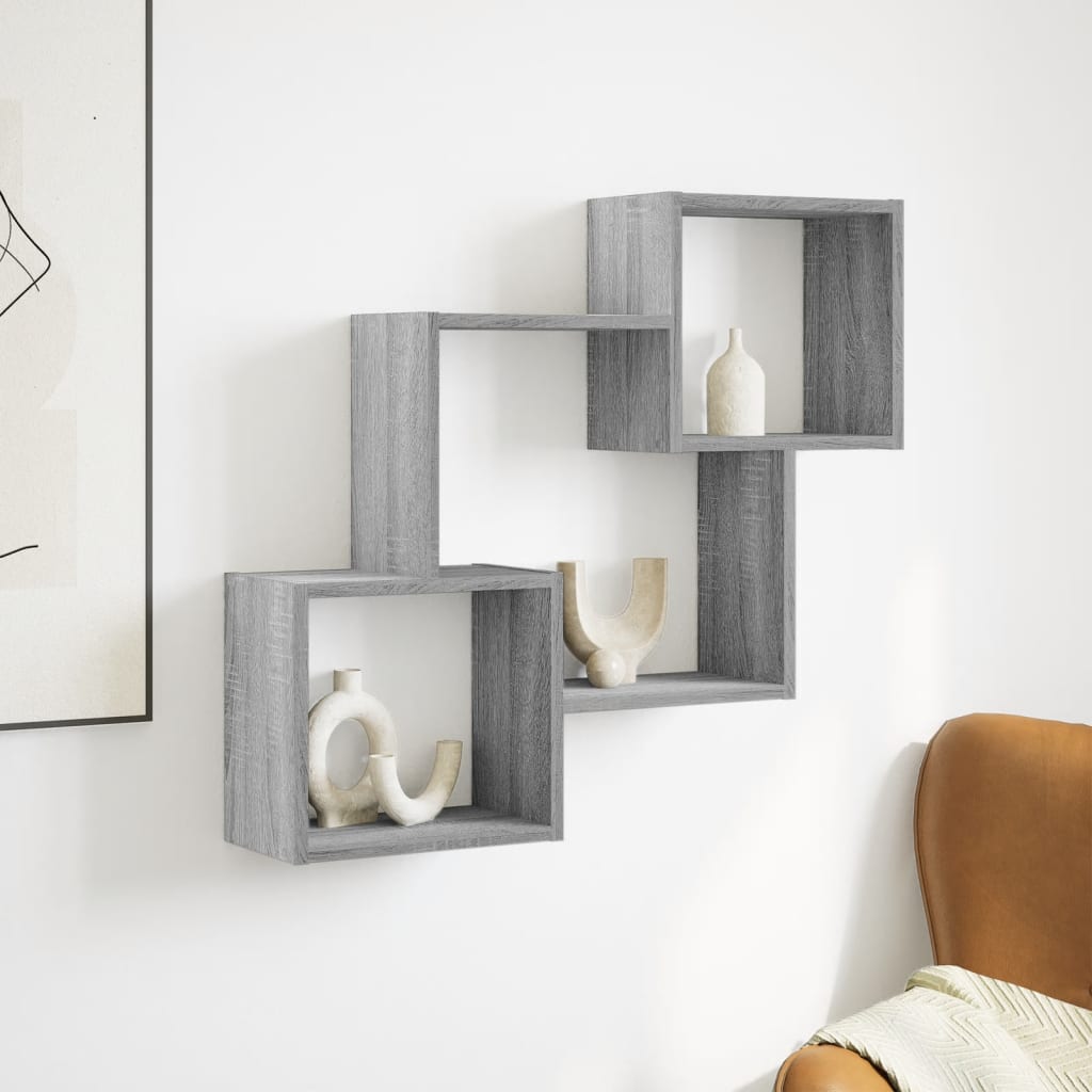Armoire murale 78x18x71 cm sonoma gris bois d'ingénierie