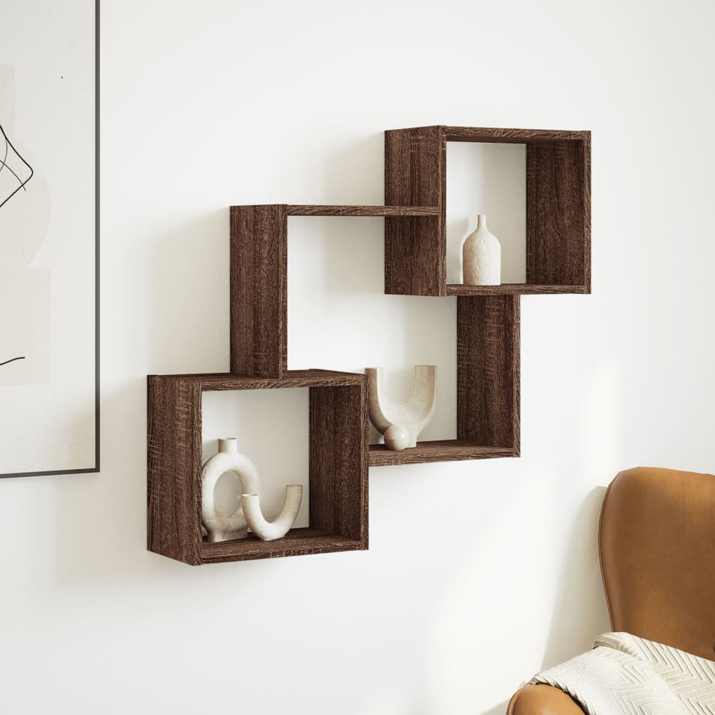 Armoire murale 78x18x71 cm chêne marron d'ingénierie