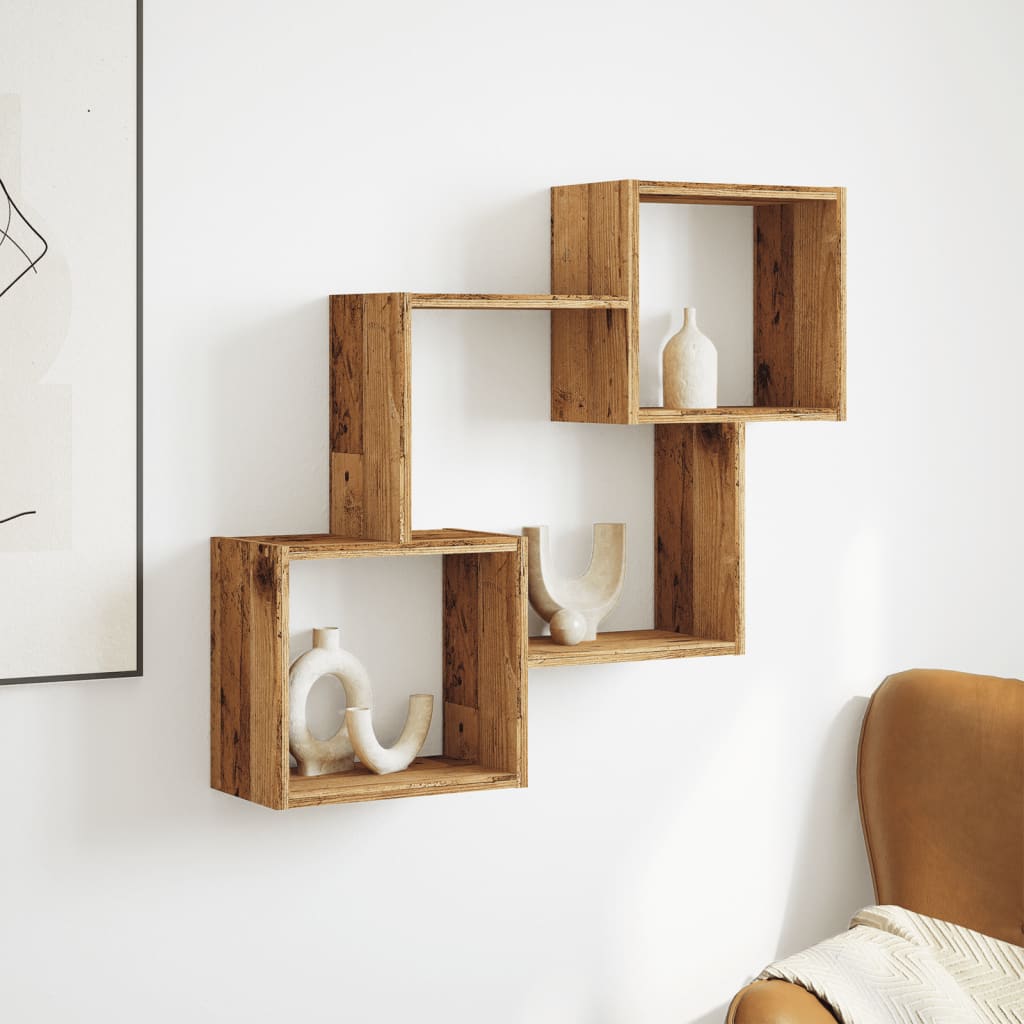 Armoire murale 78x18x71 cm vieux bois bois d'ingénierie - XIOS
