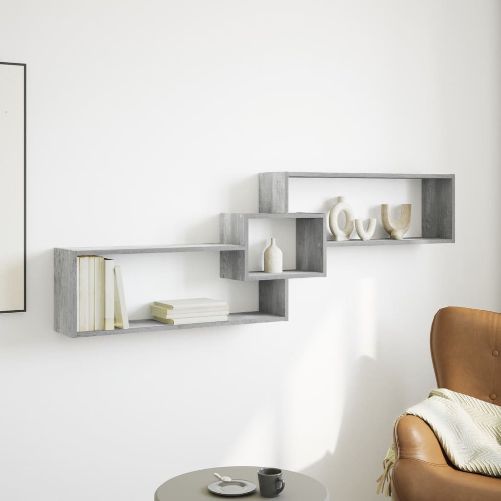 Armoire murale 158x18x53 cm gris béton bois d'ingénierie