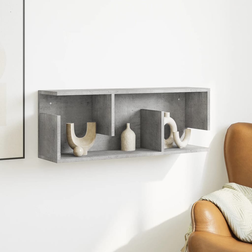 Armoire murale 80x20x30 cm gris béton bois d'ingénierie