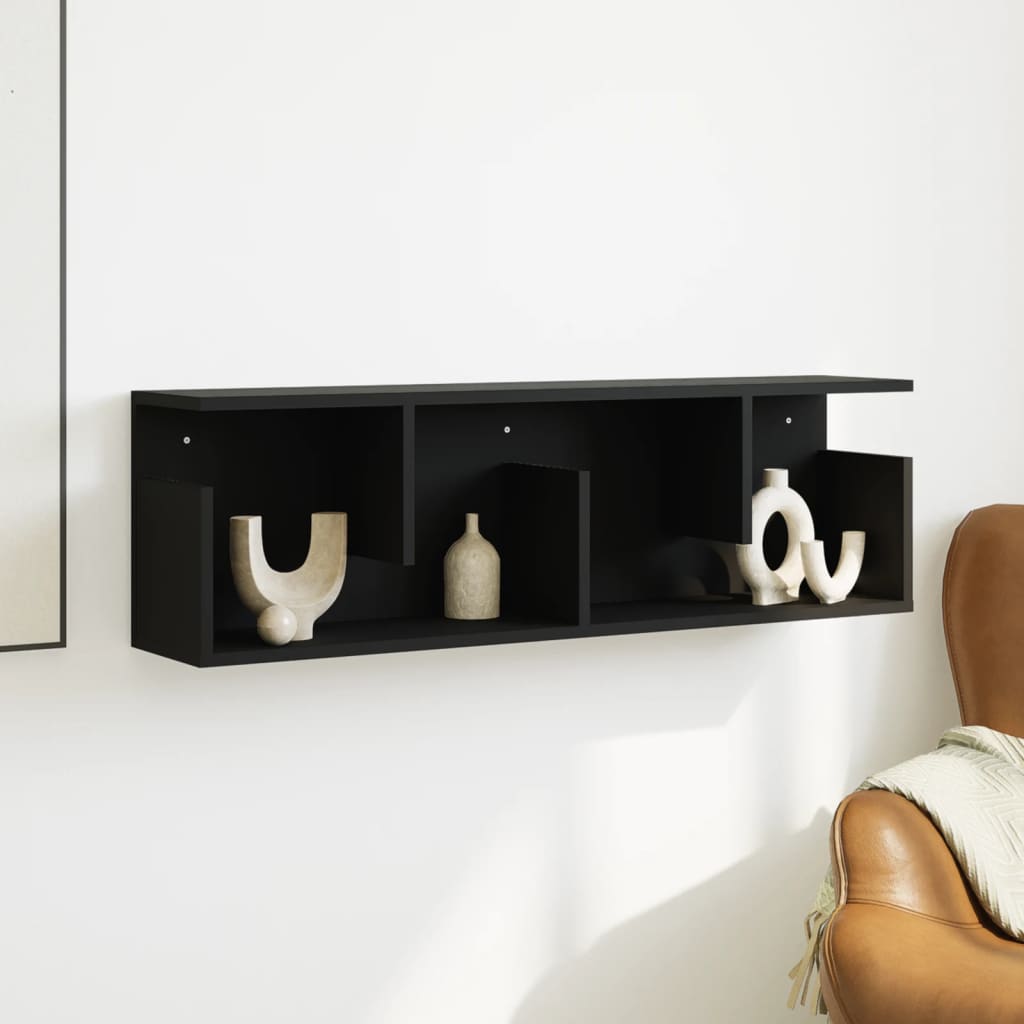 Armoire murale 100x20x30 cm noir bois d'ingénierie - XIOS
