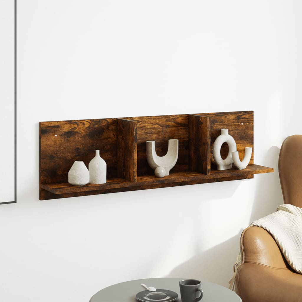 Armoire murale 100x16,5x30 cm chêne fumé bois d'ingénierie - XIOS