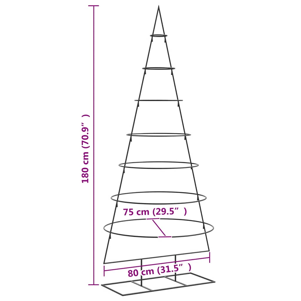 Arbre de Noël en métal pour décoration noir 180 cm - XIOS