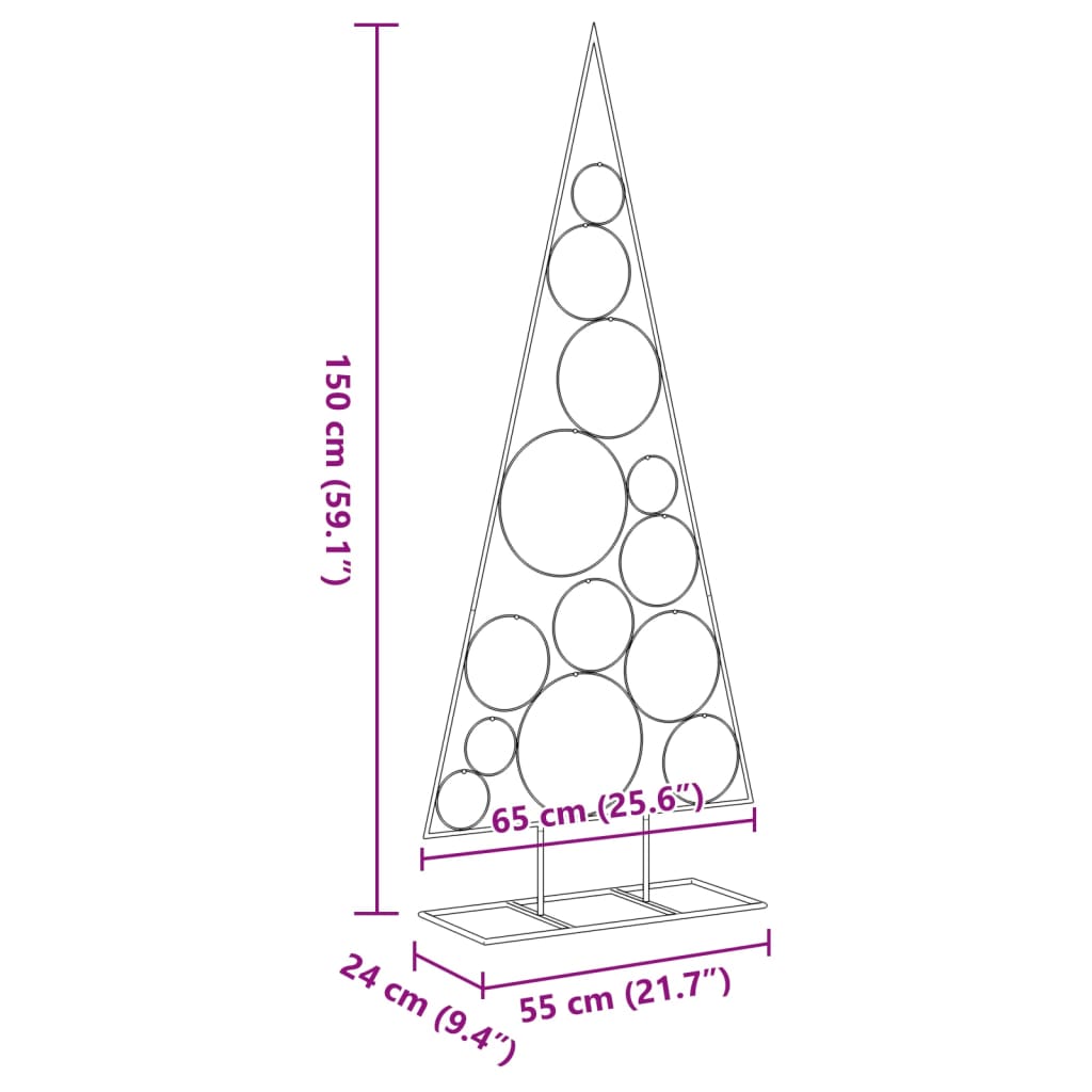 Arbre de Noël en métal pour décoration noir 150 cm - XIOS