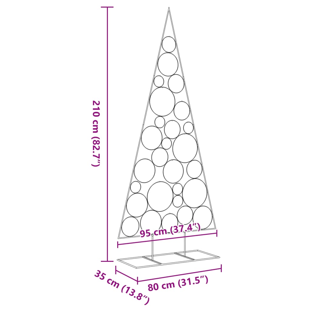Arbre de Noël en métal pour décoration noir 210 cm - XIOS