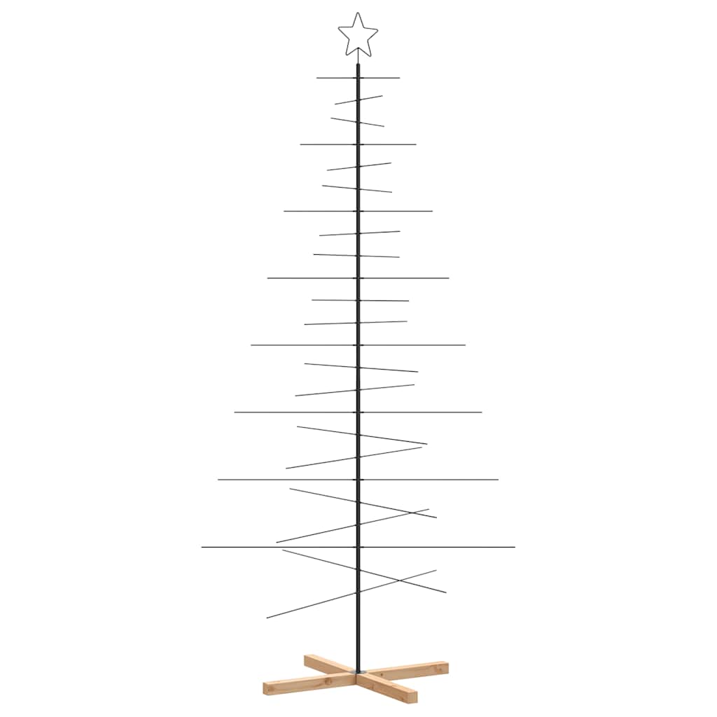 Arbre de Noël en métal avec base en bois noir 210 cm - XIOS