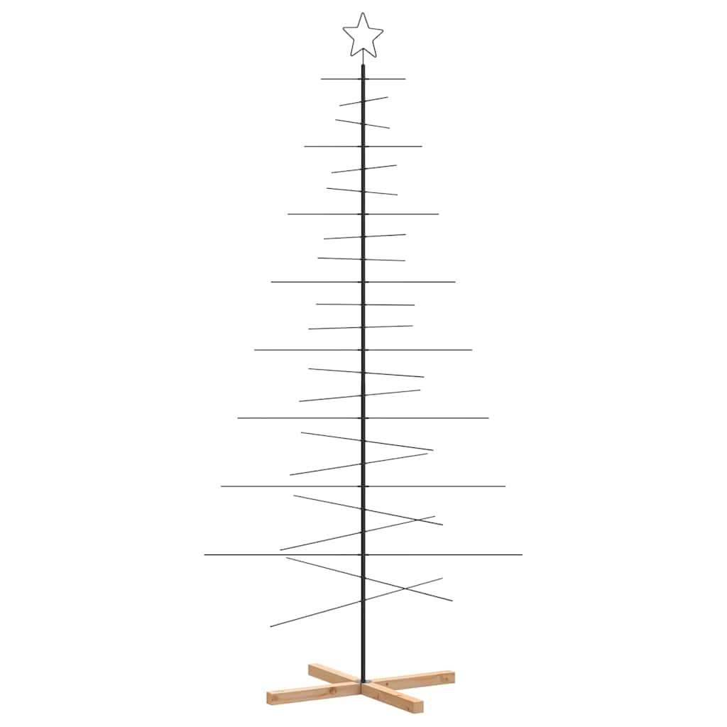 Arbre de Noël en métal avec base en bois noir 210 cm - XIOS