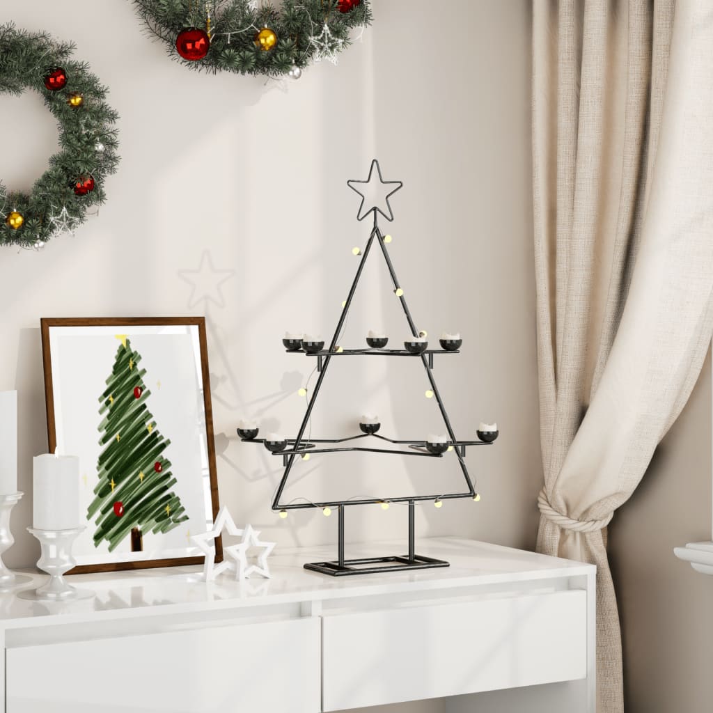Arbre de Noël en métal pour décoration noir 75 cm - XIOS