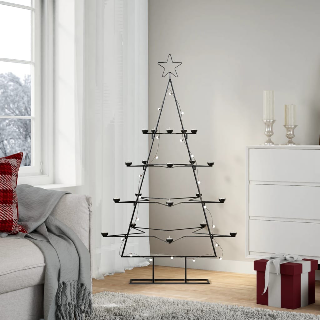Arbre de Noël en métal pour décoration noir 140 cm - XIOS