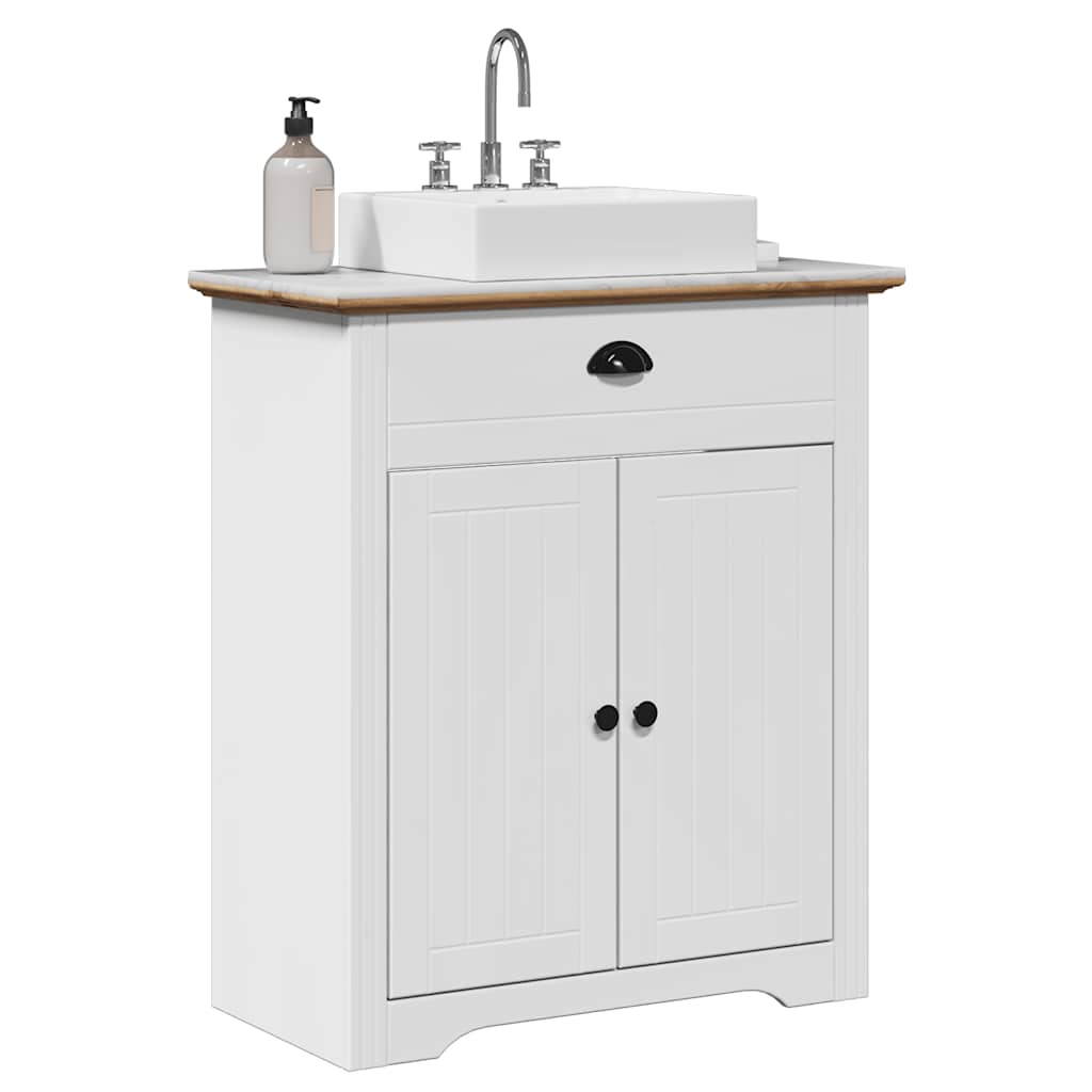 Armoire de lavabo de salle de bain BODO blanc marron 70x35x80cm Ensembles de mobilier pour salles de bains vidaXL