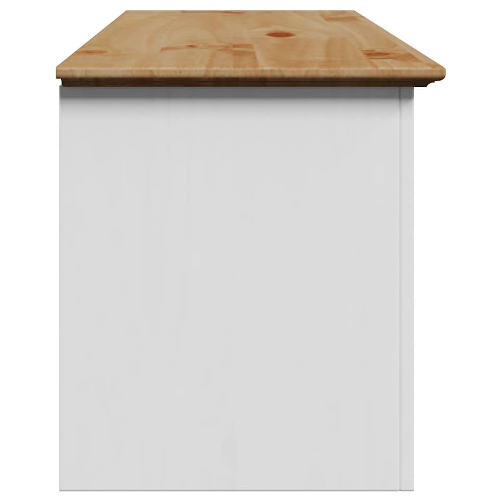 Banc de couloir BODO blanc et marron 114x40x45 cm - XIOS