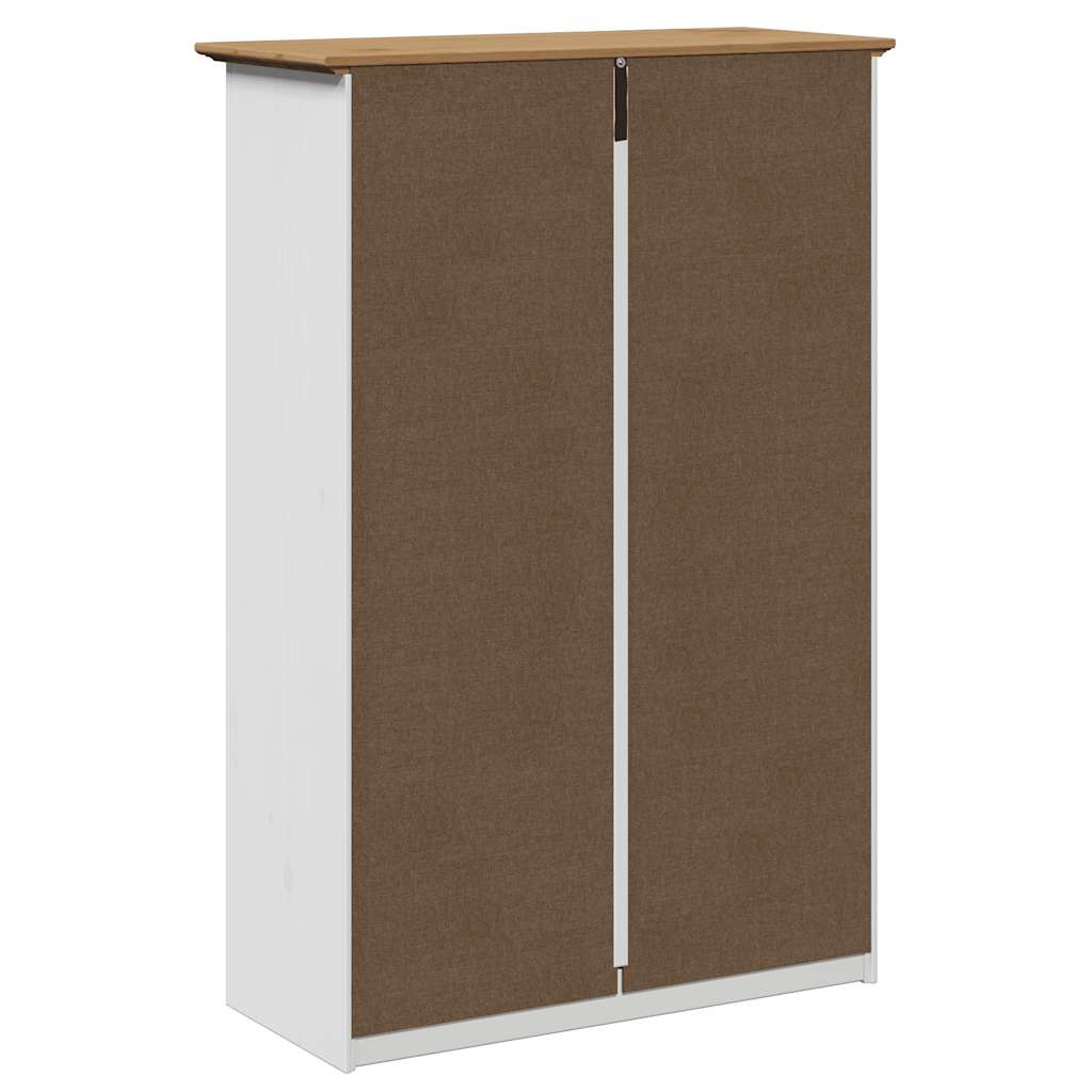Étagère à chaussures BODO blanc et marron 80x35x118 cm - XIOS