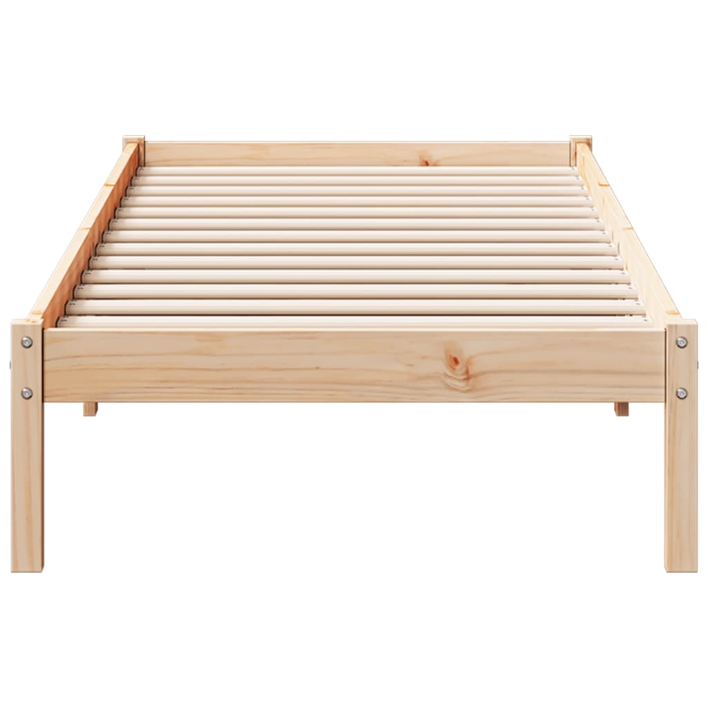 Cadre de lit extra long sans matelas 80x210 cm bois massif pin - XIOS
