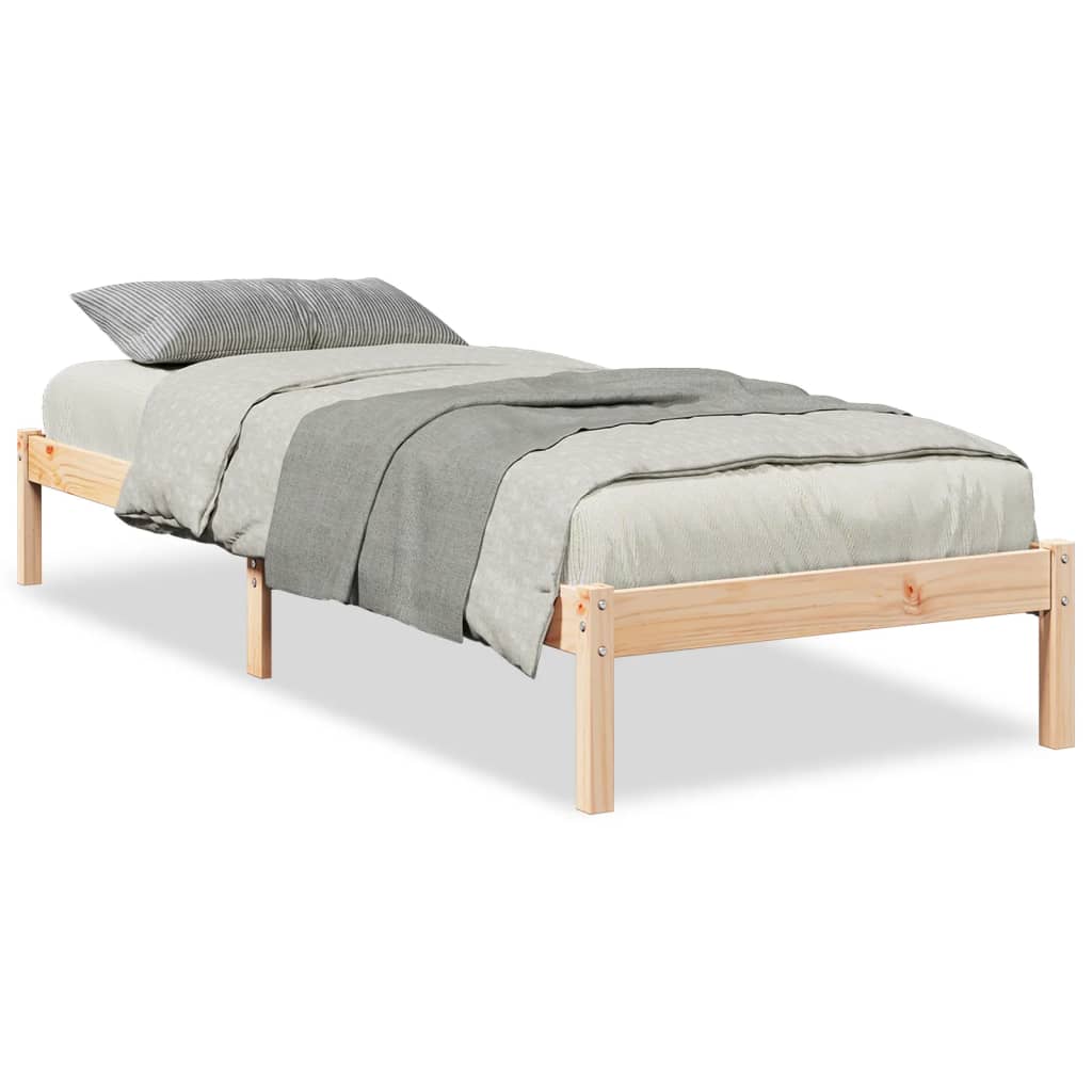Cadre de lit extra long sans matelas 90x210 cm bois massif pin - XIOS