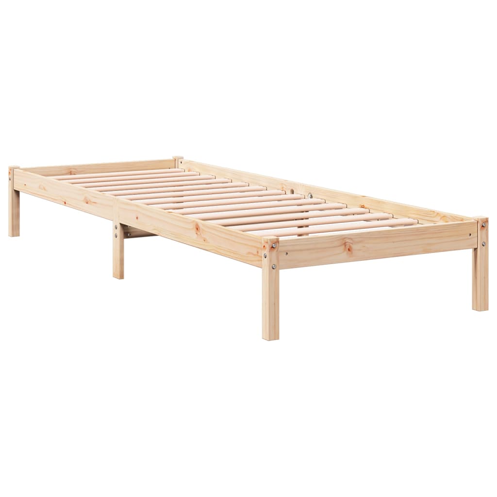 Cadre de lit extra long sans matelas 90x210 cm bois massif pin - XIOS
