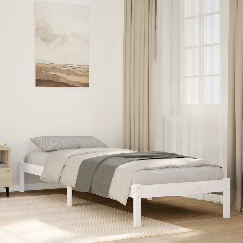 Cadre de lit extra long sans matelas 100x210 cm bois massif pin - XIOS