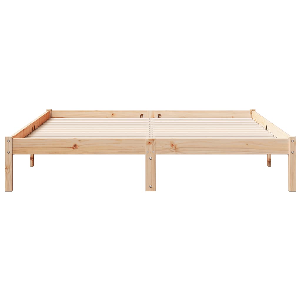 Cadre de lit extra long sans matelas 140x210 cm bois massif pin - XIOS