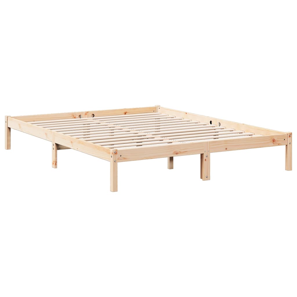 Cadre de lit extra long sans matelas 160x210 cm bois massif pin - XIOS
