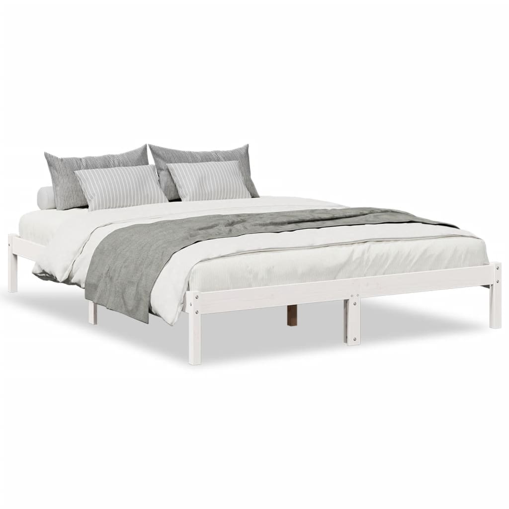 Cadre de lit extra long sans matelas 160x210 cm bois massif pin - XIOS