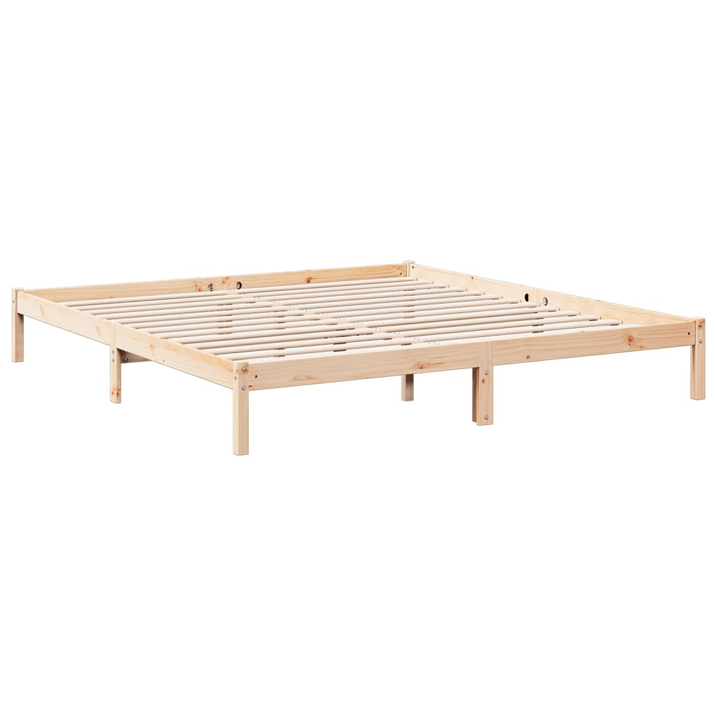 Cadre de lit extra long sans matelas 180x210 cm bois massif pin - XIOS