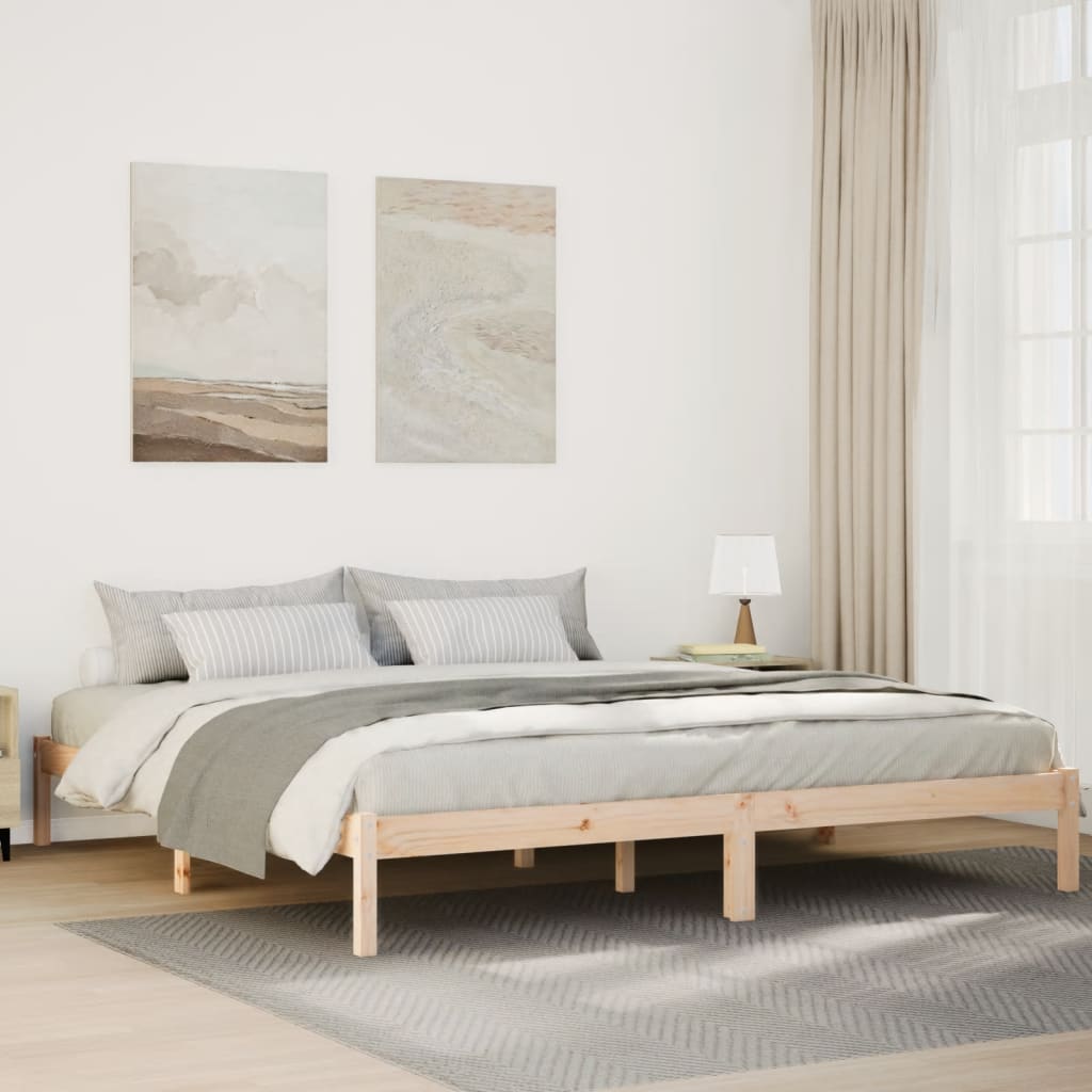 Cadre de lit extra long sans matelas 180x210 cm bois massif pin - XIOS