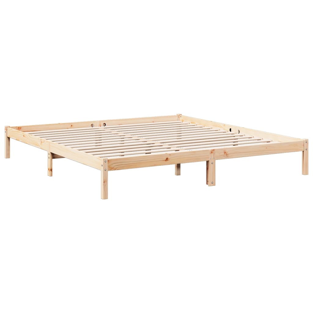 Cadre de lit extra long sans matelas 200x210 cm bois massif pin - XIOS