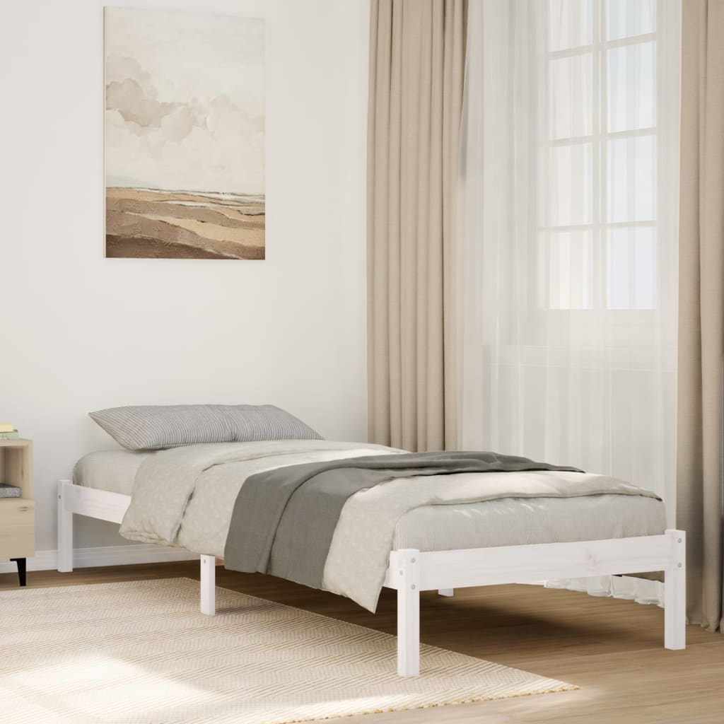 Cadre de lit extra long sans matelas 80x220 cm bois massif pin - XIOS