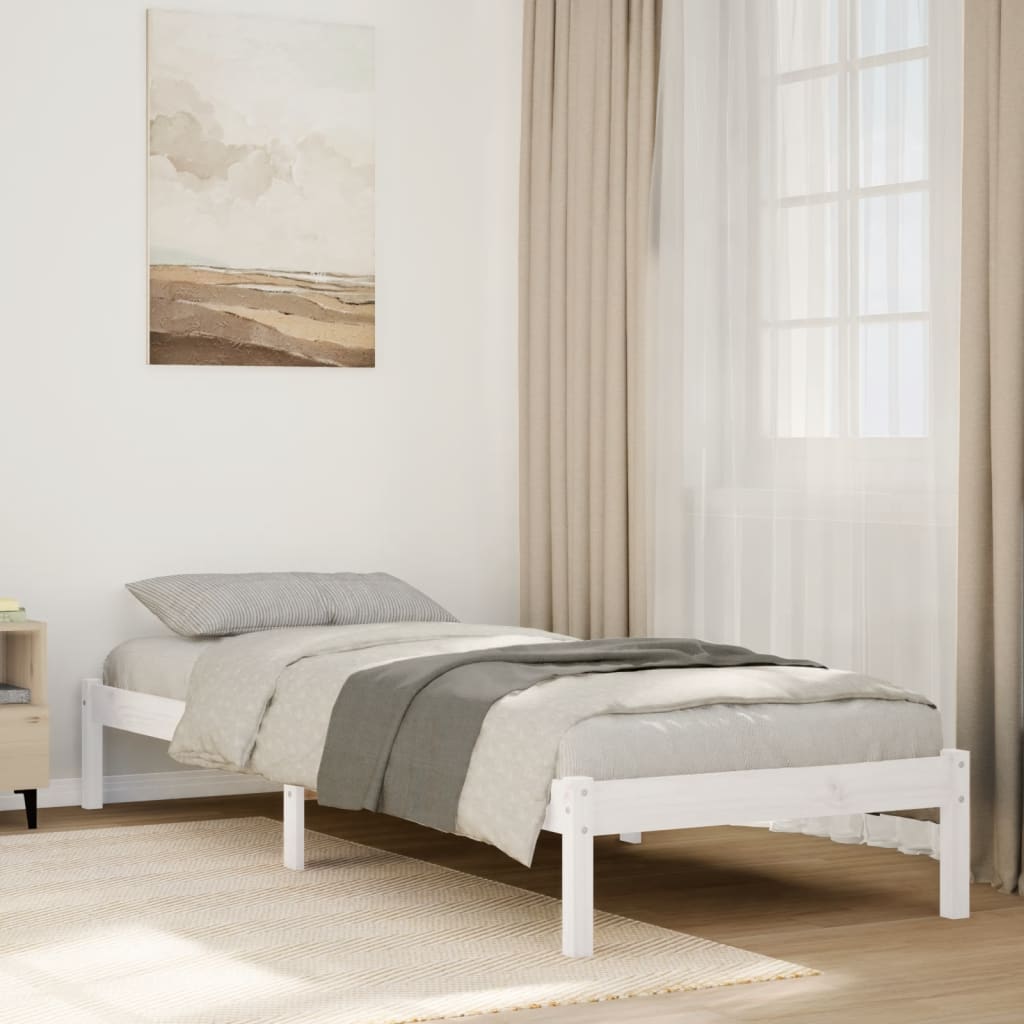 Cadre de lit extra long sans matelas 100x220 cm bois massif pin - XIOS