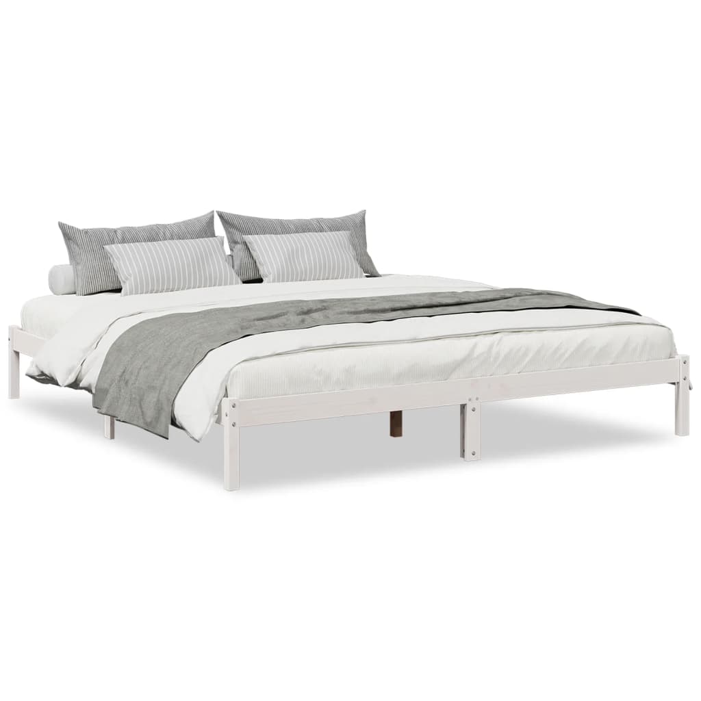 Cadre de lit extra long sans matelas 180x220 cm bois massif pin - XIOS
