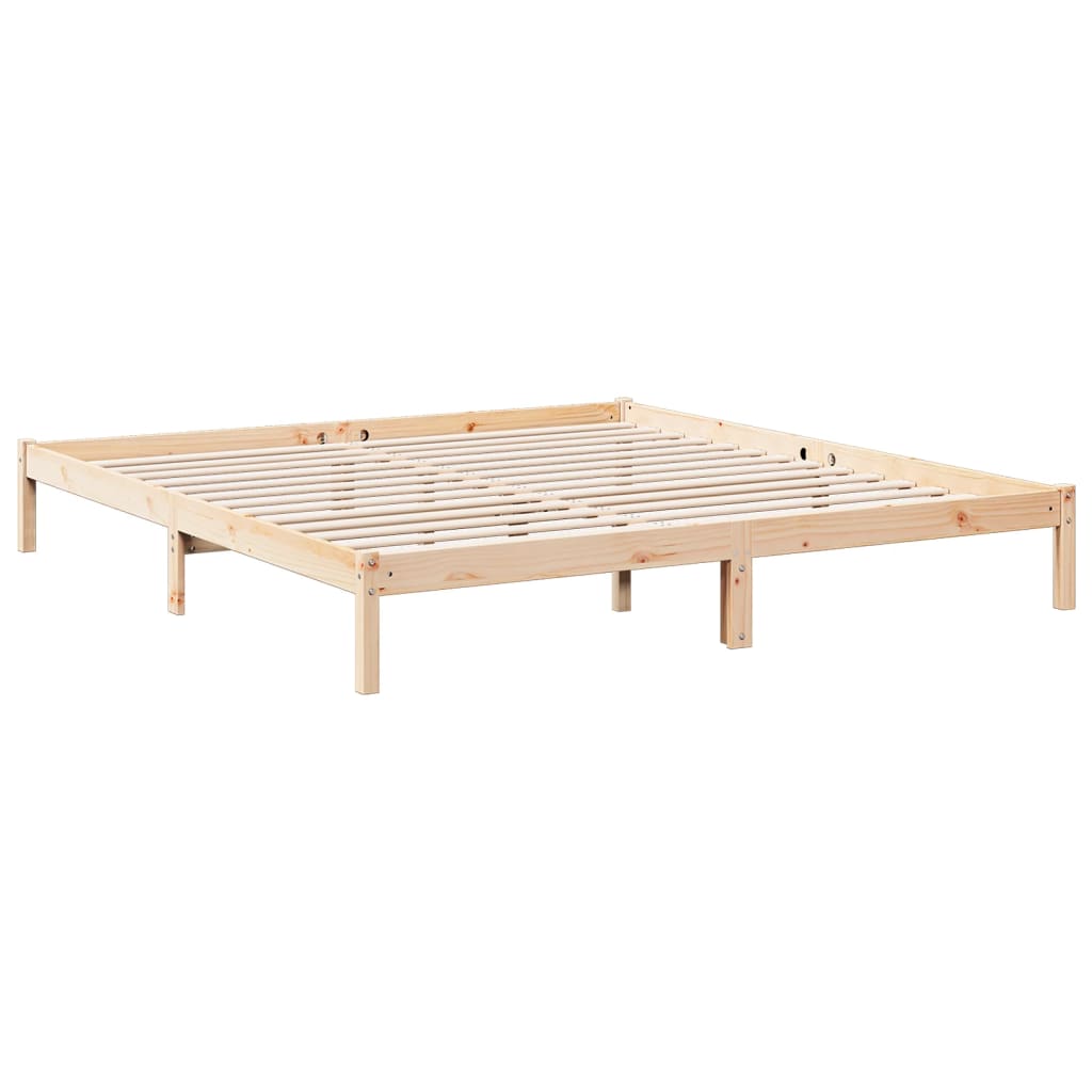 Cadre de lit extra long sans matelas 200x220 cm bois massif pin - XIOS