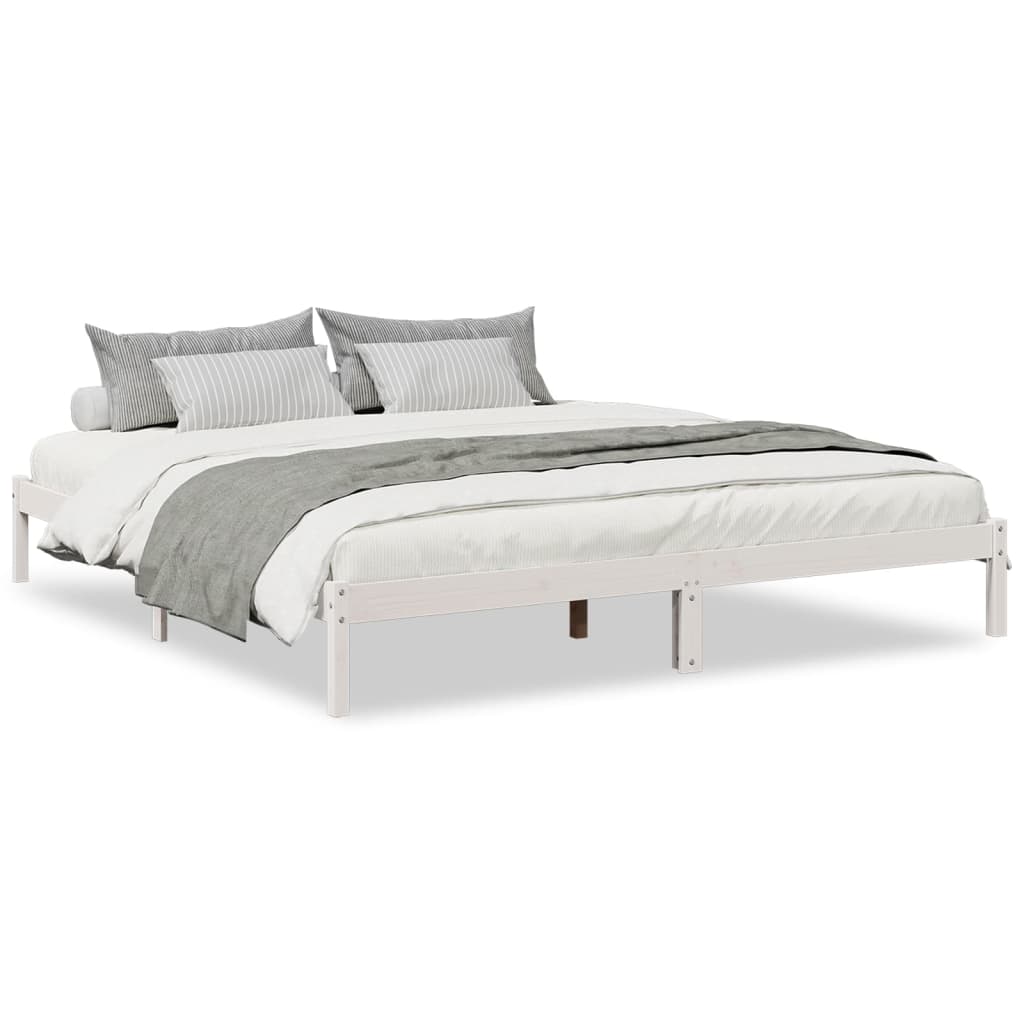 Cadre de lit extra long sans matelas 200x220 cm bois massif pin - XIOS