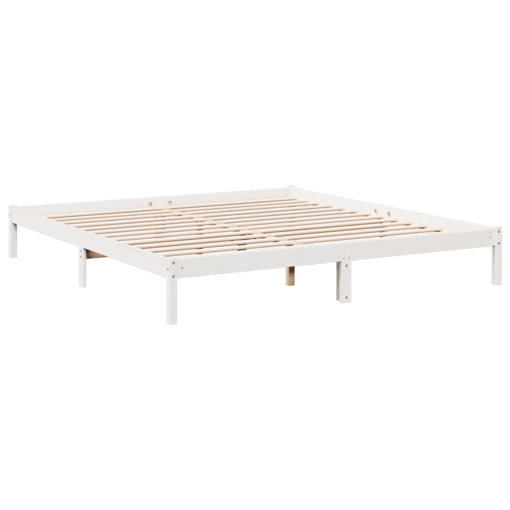 Cadre de lit extra long sans matelas 200x220 cm bois massif pin - XIOS
