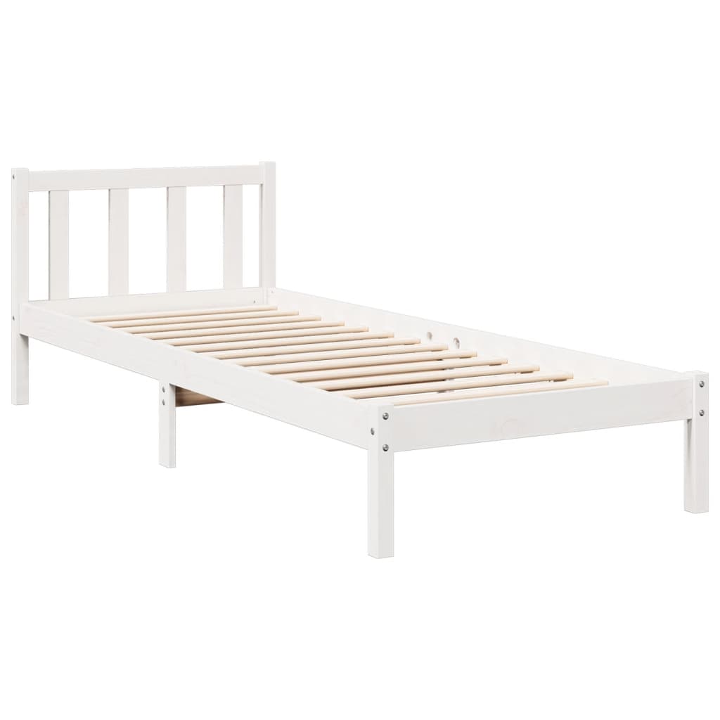 Cadre de lit extra long sans matelas 90x210 cm bois massif pin - XIOS