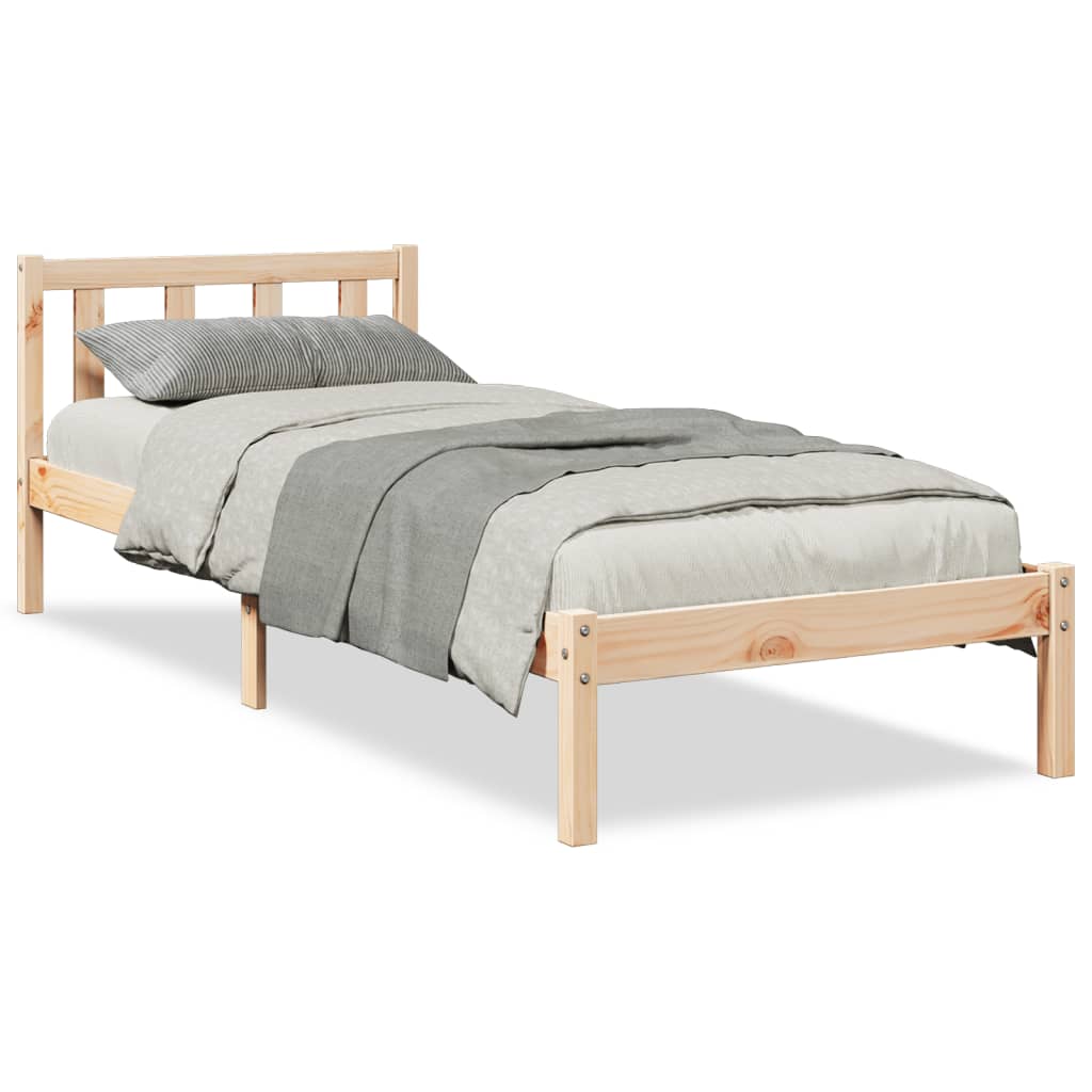 Cadre de lit extra long sans matelas 100x210 cm bois massif pin - XIOS