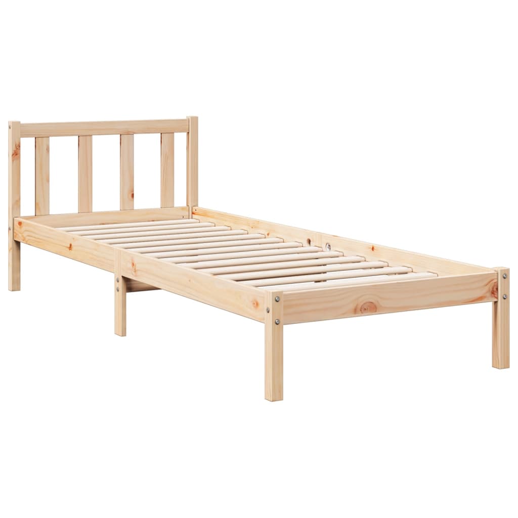 Cadre de lit extra long sans matelas 100x210 cm bois massif pin - XIOS