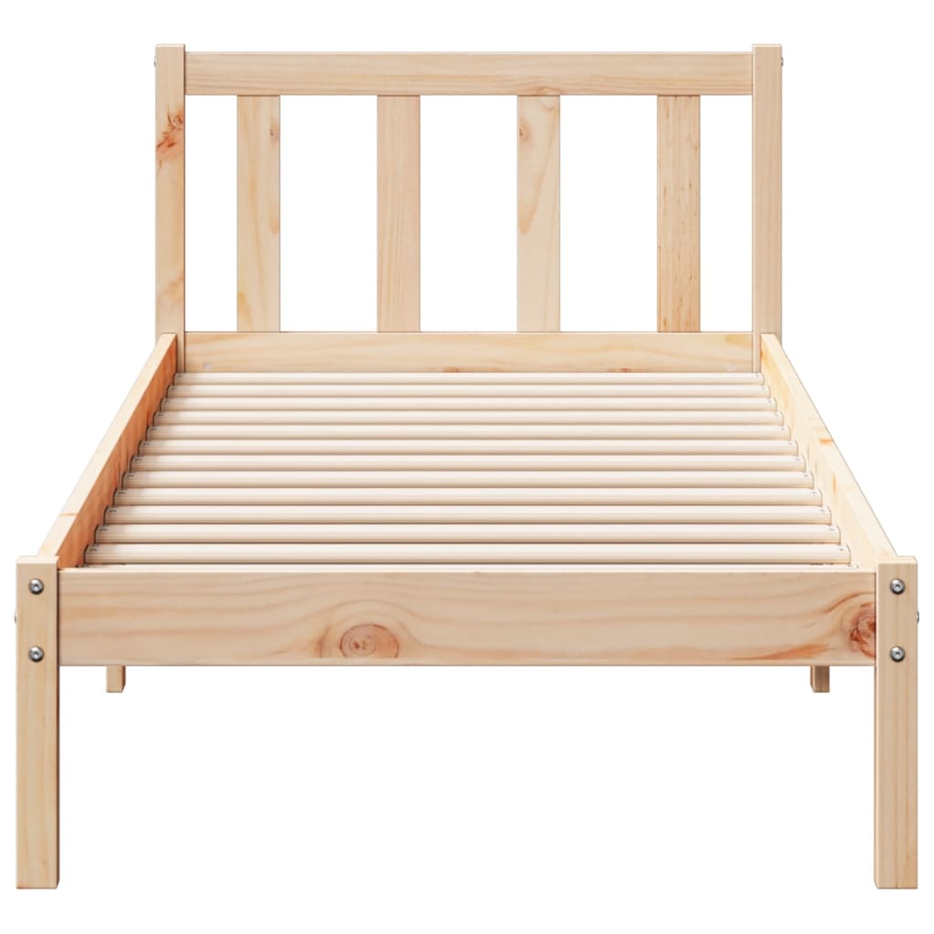 Cadre de lit extra long sans matelas 100x210 cm bois massif pin - XIOS