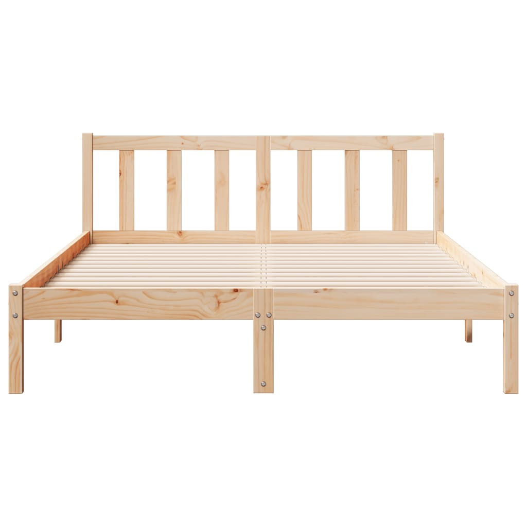 Cadre de lit extra long sans matelas 140x210 cm bois massif pin - XIOS