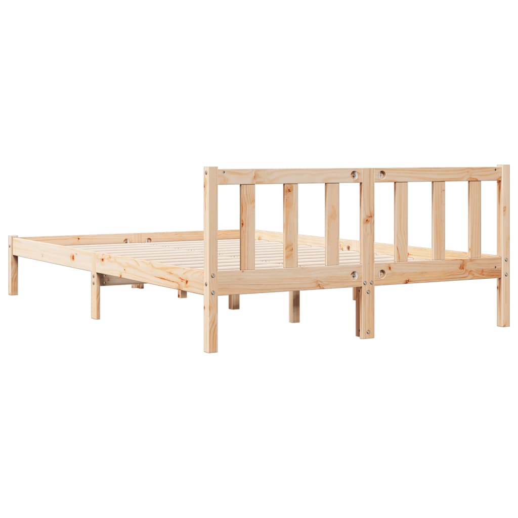 Cadre de lit extra long sans matelas 140x210 cm bois massif pin - XIOS