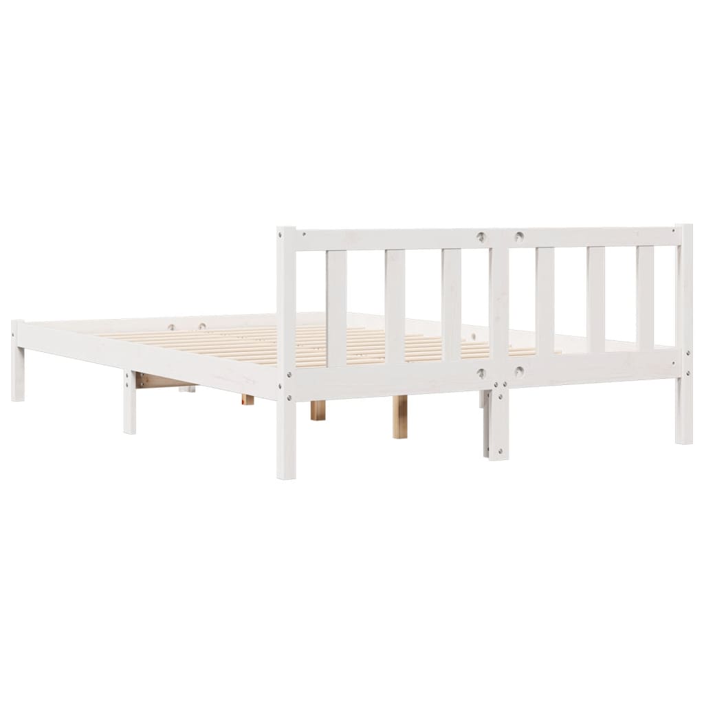 Cadre de lit extra long sans matelas 140x210 cm bois massif pin - XIOS
