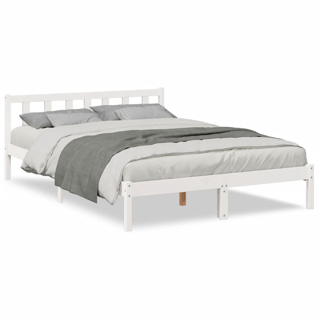 Cadre de lit extra long sans matelas 160x210 cm bois massif pin - XIOS