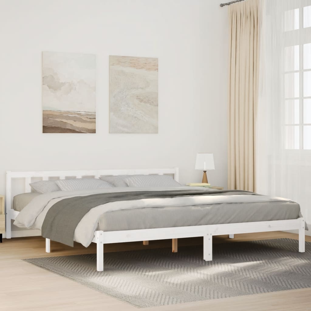 Cadre de lit extra long sans matelas 180x210 cm bois massif pin - XIOS