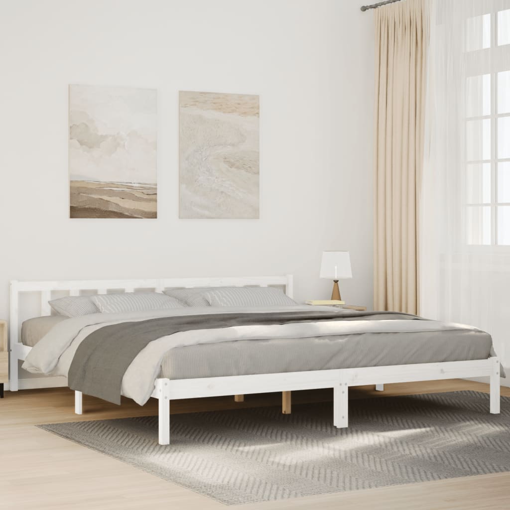 Cadre de lit extra long sans matelas 200x210 cm bois massif pin - XIOS