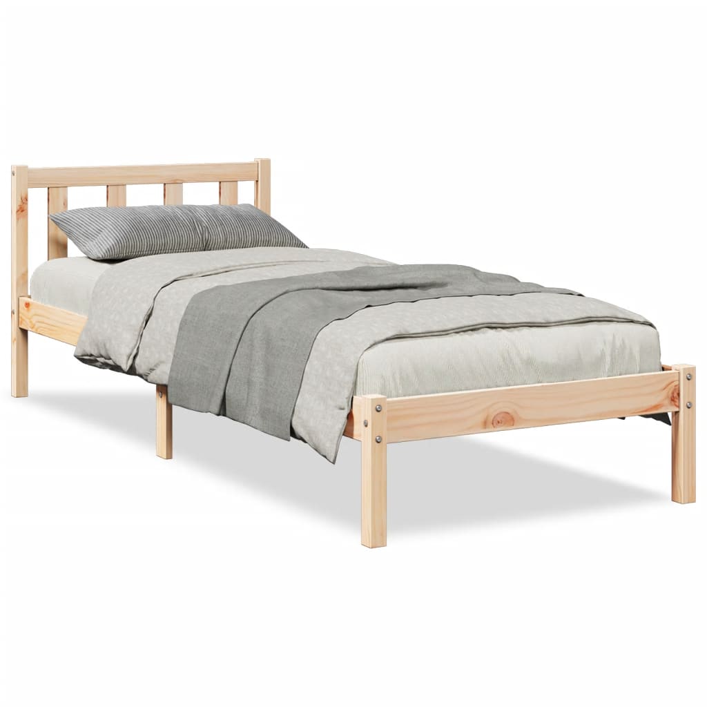 Cadre de lit extra long sans matelas 90x220 cm bois massif pin - XIOS