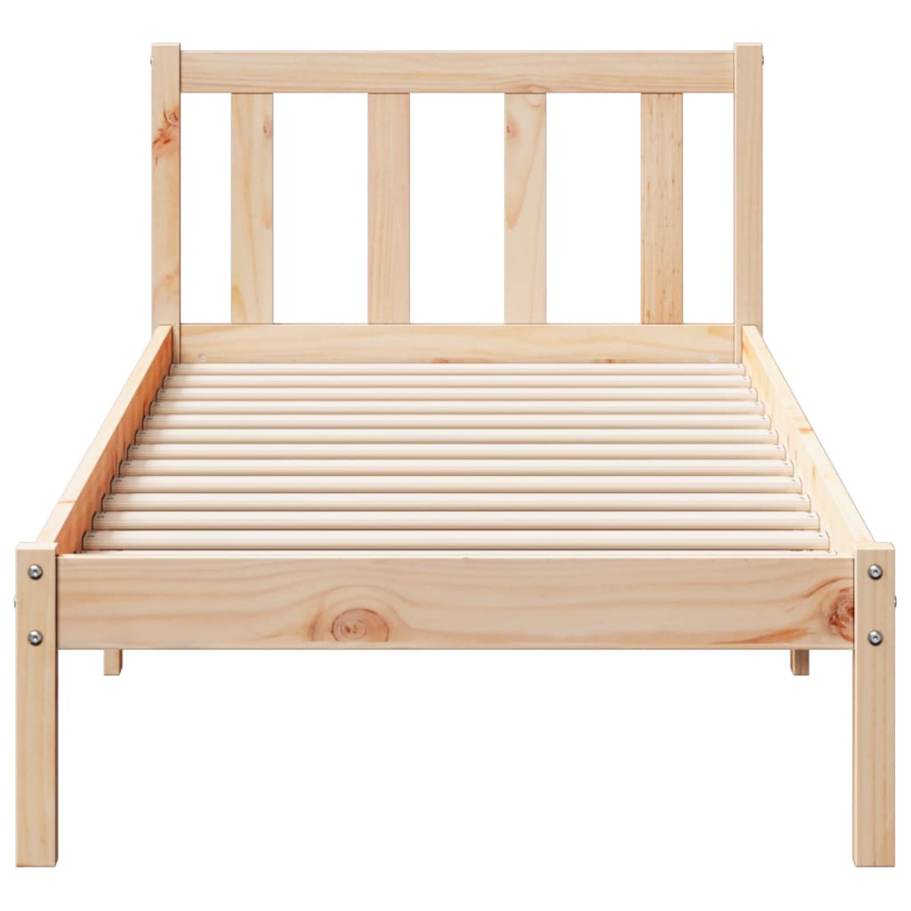 Cadre de lit extra long sans matelas 100x220 cm bois massif pin - XIOS