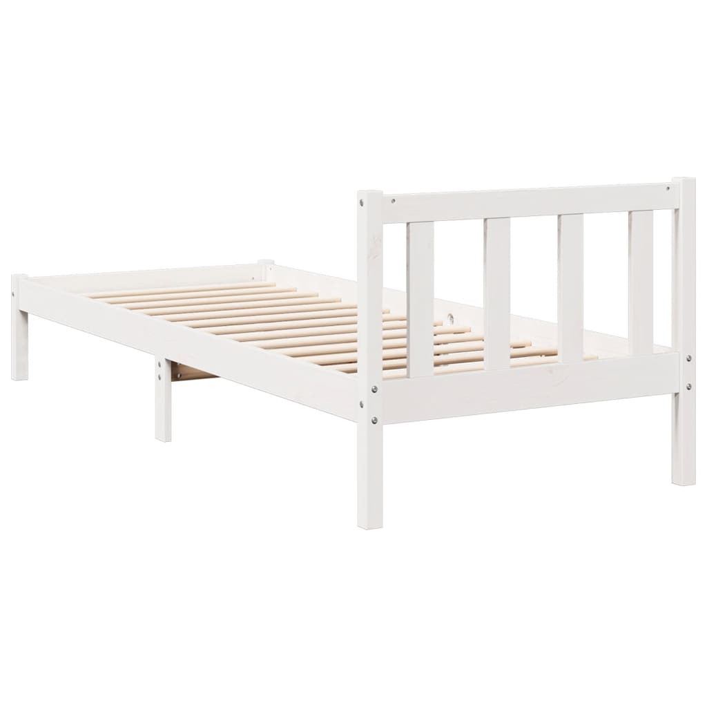 Cadre de lit extra long sans matelas 100x220 cm bois massif pin - XIOS