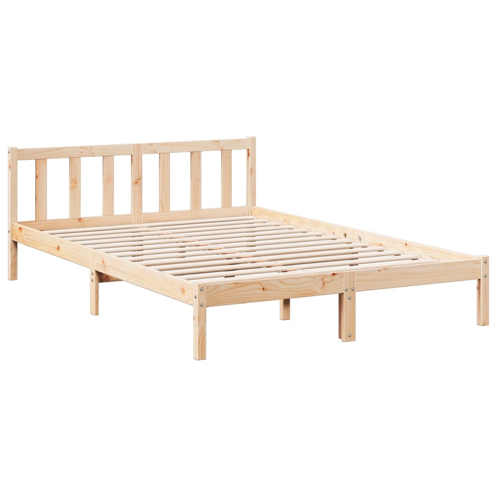 Cadre de lit extra long sans matelas 140x220 cm bois massif pin - XIOS