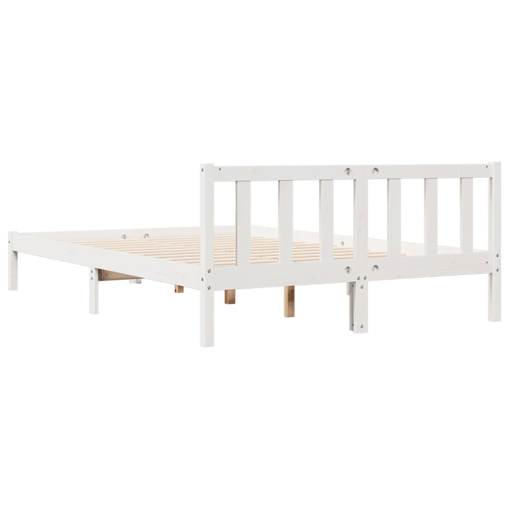 Cadre de lit extra long sans matelas 140x220 cm bois massif pin - XIOS